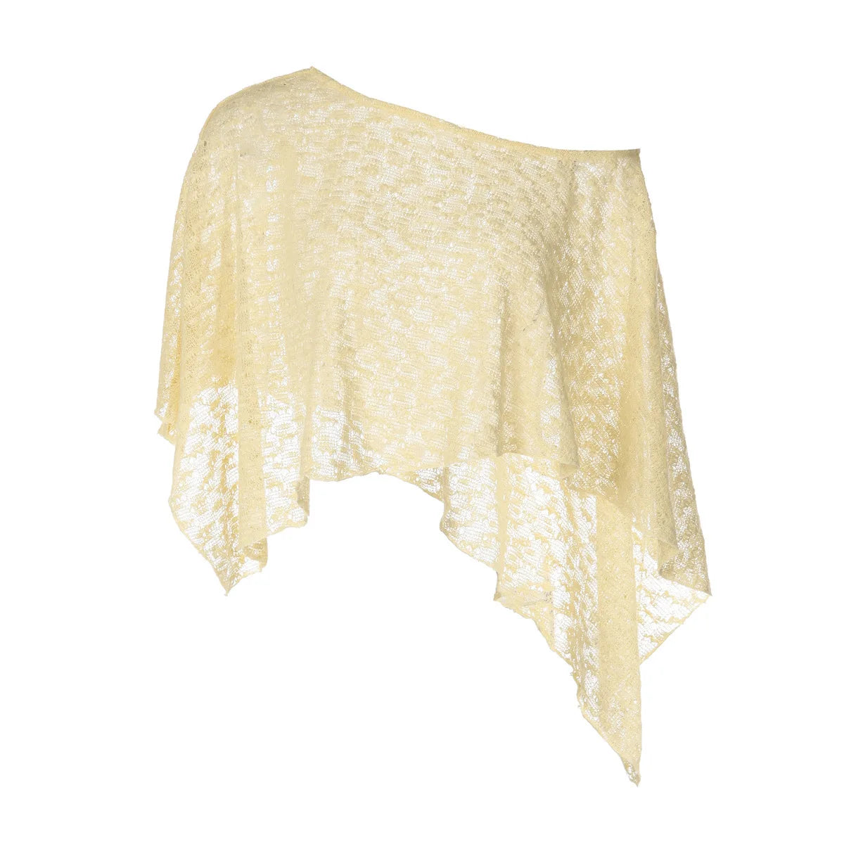 Casual Knit Sheer Poncho Asymmetrical One Shoulder Cover Up Summer Tops Women T Shirts