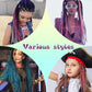 Synthetic Colored Braided Ponytail Hair Extension Rainbow Color Braids Pony Tail With Elastic Band Girl's Pigtail