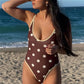 Women's Summer Tankinis Swimsuit Y2K Dots Print Sleeveless Adjustable Spaghetti Strap Bodysuit Bathing Suit Beachwear