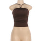 Halterneck Tank Tops for Women Clothing Fashion Sexy Brown Backless Camis Summer 2026