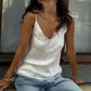 Women Tank Tops Deep V Neck Sleeveless Adjustable Spaghetti Strap Lace Patchwork Summer Vest Shirt Vacation Clothes