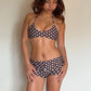 Women 2 Piece Bikini Shorts Set Y2k Halter String Triangle Bikini Top with Low Rise Swim Boyshorts Beachwear
