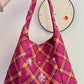 2025 Winter New Arrivals Casual Y2K Cartoon Rabbit Color Block Plaid Tote Bag For Woman