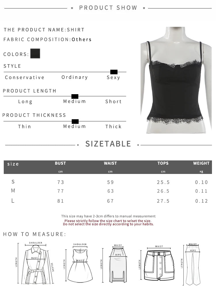 Lace Patchwork Camisole Women Low-Neck Skinny Music Festival Summer New Trend Sexy Midnight Hottie Wild Streetwear