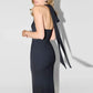 Square Neck Backless Fishtail Maxi Dress Elegant Black Evening Dresses for Woman for Party Wedding Guest