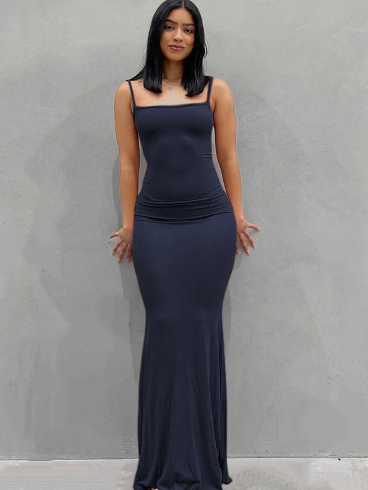 Strap Backless Long Maxi Dresses Party Club Vacation Outfits for Women Sexy Casual Summer Dress 2024 Wholesale