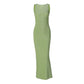 Sleeveless Backless Long Split Dresses Sexy Green Party Dresses for Woman Clothes