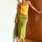 Casual Fashion 2 Piece Set Woman Low-Neck Backless Skinny Camisoles Tops+Bandage Tassel Decoration Long Skirts Suits