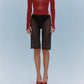 Women Sheer Mesh Biker Shorts High Waist See Through Knee Length Cycling Shorts Y2K Streetwear Solid Casual Mid Shorts