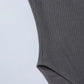 Fake Two-piece Long Sleeve Bodysuit for Woman Ribbed Patchwork Sexy Tops Women Clothes