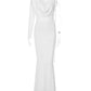 Elegant Backless Sexy Maxi Dress For Women Robe Spring New V Neck One Sleeve Lace-up Party Long Dress Vestido
