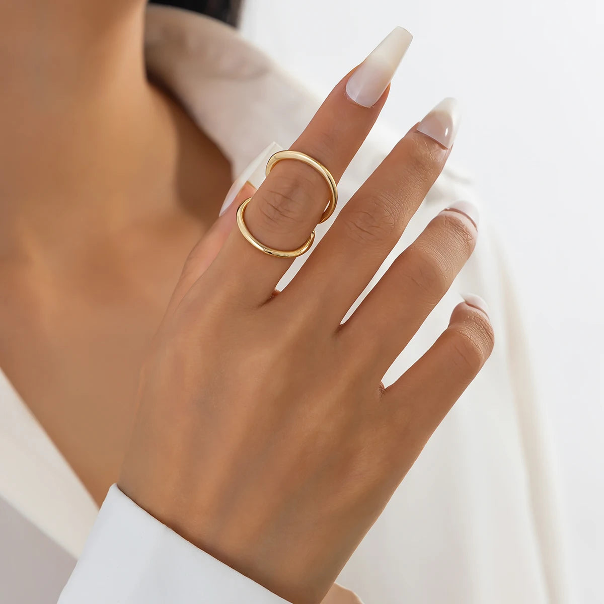 5 Styles Creative Unique Irregular Twisted Wave Rings Women Vintage Geometric Adjustable Finger Ring New Year Jewelry