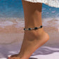 Boho Vintage Blue Seed Bead Chain Anklet for Women Ethnic Sandals Natural Stone Leg Bracelets Summer Beach Bikini Accessories