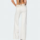 Women Crochet Knit Pants Y2k Low Waist Drawstring Cover Up Pant Sexy Wide Leg Stretchy Hollow Out Vacation Beach Pants