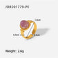 New Design Natural Stone Stainless Steel Ring Women Waterproof Stylish Golden Jewelry 2022 NEW Set