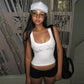 Crystal Star Ribbed Tank Top Y2k Fashion Summer Clothes 2026 White Black Sleeveless Crop Tops Women