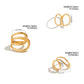 5 Styles Creative Unique Irregular Twisted Wave Rings Women Vintage Geometric Adjustable Finger Ring New Year Jewelry