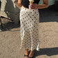 French Vintage Polka Dot Satin Skirt High Waist Silky Midi Skirt Elegant Retro Print For Women Summer Y2K Streetwear