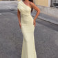 Lace One Shoulder Sexy Maxi Dress Women Elegant Diagonal Collar Sleeveless Backless Bodycon Club Party Long Dresses