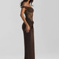 One Shoulder Lace See Through Sexy Maxi Dress Women Gown Fashion Off-shoulder Sleeveless Backless Club Long Dresses
