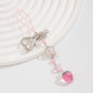 1Pcs Exquisite Sweet Flower Beaded Keychain Cute Colorful Strawberry Bow Tassels Pendant Key Accessories Jewelry Gifts
