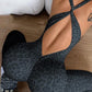 Cross Knot Bandage Design Yoga Jumpsuit Woman Leopard Print Low-Neck Sleeveless Skinny Wrap Hip Sporty Style Overalls