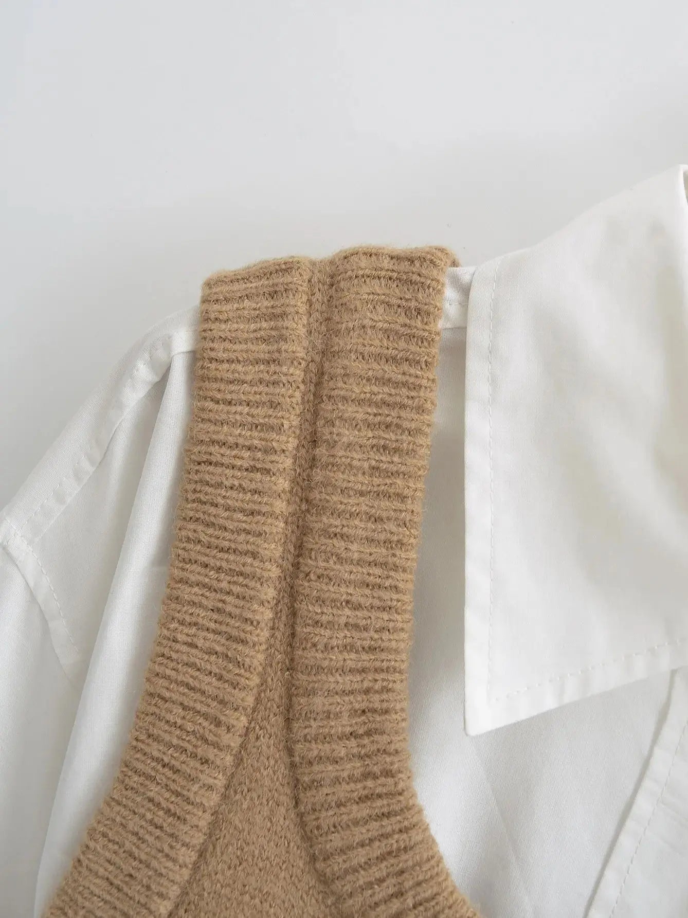 Lapel Single Breasted Vest Shirt Women 2024 Trend Knitted 2 Piece Set Matching Wild Hipster Streetwear Summer Tops