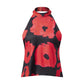 Women Y2k Floral Printed Halter Tank Top Summer Going Out Cami Tops Boho Sexy Backless Vacation Beach Camisoles