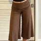Casual Comfortable Crop Pants Woman Summer Trend Ruched Elastic Low-Waist Daily Simple Basic Fashion Style Classic Bottoms