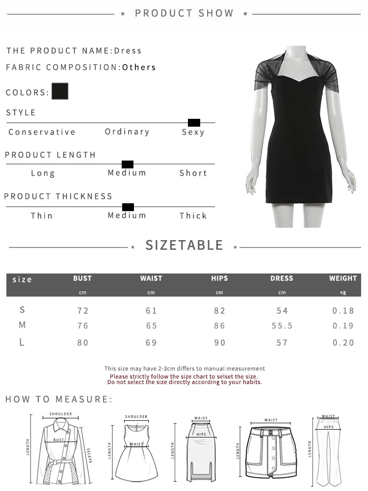 Women Elegant Square Collar Dress Fashion Mesh Patchwork Short Sleeve Stretch Sexy Trend Evening Party Club Bodycon