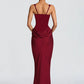 Elegant Backless Sexy Maxi Dress Women Gown Fashion Square Collar Sleeveless Skinny Ruched Club Party Long Dresses