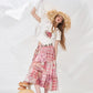 Strawberry Dessert Print Crop T-Shirt, Ruched Waist Slim Fit Tee, Sweet Retro Casual Top for Women