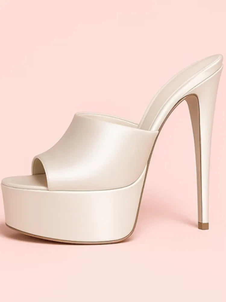 Summer New Women's Thick Bottom, Fine High Heels, Toothed Cool Slippers, Fashion Show, Party, Ultra High Heel Sandals