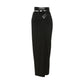 Cross Bandage Long Skirts Women Pleats Solid Slits Skinny Elastic Autumn Street Trend Casual Simple Classic Bottoms