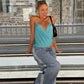Women's Tanks Sexy Deep V-neck Sleeveless Backless Crop Tops Summer 2026 Trendy Female Clothes