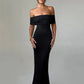 Strapless Backless Sexy Maxi Dress For Women Black Solid Off-shoulder Sleeveless Bodycon Club Party Long Dress Elegant