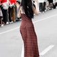 Polka Dot Print Maxi Dress Women Patchwork Lace High Slit v-Neck Sleeveless Street Fashion Party Classic Vestidos