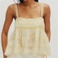 Coquette Lace Trim Tiered Ruffle Camisole Women Spaghetti Strap Babydoll Cami Top for Casual Streetwear Vacation