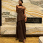 Women Strapless Long Dress with Neck Scarf Off Shoulder Sleeveless Backless High Split Mesh Flowy Tube Top Party Dresses