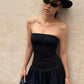 Summer Fashion Folds Dress Women Chest Wrap Sleeveless Skinny Sexy Midnight Simple Classic Prom Party Chic Mini Bodycon