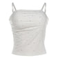 Rhinestone Paste Camisole Women Fashion Classic Square Collar Backless Stretch Skinny Trend Street Sport Tank Tops