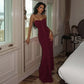 Elegant Strapless Ruched Wrap Maxi Dress Black Burgundy Evening Gown Party Dresses Woman Clothing