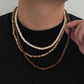 3Pcs/Set Unique Irregular Coconut Husk Wooden Beads Chokers Necklace for Men Vintage Adjustable Chain Daily Jewelry New