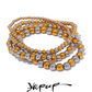 3/4/5/6 MM Stainless Steel Beads Daily Handmade Elastic Bracelet Bangle Waterproof Wrist Wholesale Gold Color Jewelry Men