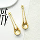 Alloy Gold-Plated Keyhole Pendant Dangle Earrings for Women Fashion Jewelry Brand Show Statement Earrings Accessories