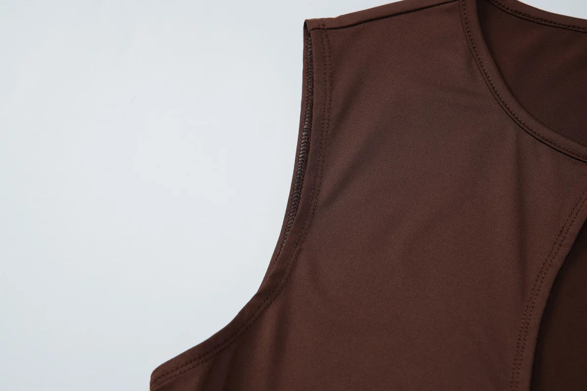 Cutout Sleeveless Cropped Tops 2026 Summer Clothes for Women Fashion Sexy Black Tank Top