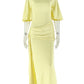 Sexy Split Dress Women Y2K Belt Ribbon Patchwork Backless Short Sleeve Classic Evening Birthday Party Elegant Bodycon