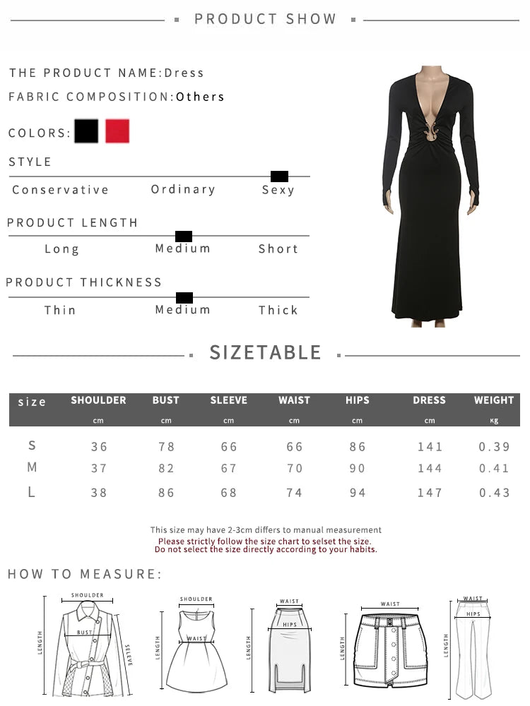 Metal  Ruched Dress Women Deep V-Neck Long Sleeve Sexy Stretch Elegant Banquet Hipster Birthday Prom Party Vestidos