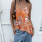 Luxury Sequined Camisole Tops Women Summer Vintage Floral Print Spaghetti Strap V-Neck Mesh Tank Tops Y2K Streetwear
