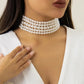 Vintage Imitation Pearl Multi-Layer Necklace Oval Beasds Choker Elegant Collar for Women's Chain Jewelry Accessories Party Gift